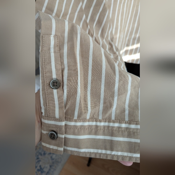 Everlane NWT The PJ Top Tan/White Stripe XS + M Loungewear - Picture 4 of 8